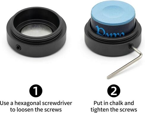 MUCHIN Magnetic Chalk Holder（TAOM Compatible） - Professional Aluminum Pool Chalk Case for Round Chalk (TAOM V10/Pyro/2.0) | Portable Billiard Snooker Accessories | (Chalk Not Included) in Saudi Arabia