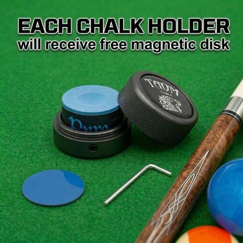 MUCHIN Magnetic Chalk Holder（TAOM Compatible） - Professional Aluminum Pool Chalk Case for Round Chalk (TAOM V10/Pyro/2.0) | Portable Billiard Snooker Accessories | (Chalk Not Included) in Saudi Arabia