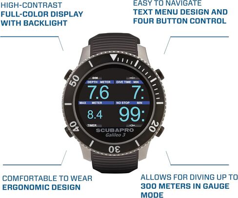 SCUBAPRO Galileo 3 (G3) Wrist Dive Computer w/Transmitter Smart + Pro in Kuwait