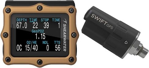 كمبيوتر Shearwater Perdix 2 Ti للغوص مع جهاز إرسال GPS، إصدار الرحلة البرونزي in Kuwait