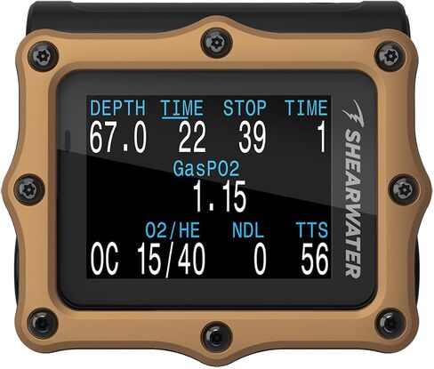 كمبيوتر Shearwater Perdix 2 Ti للغوص مع جهاز إرسال GPS، إصدار الرحلة البرونزي in Kuwait