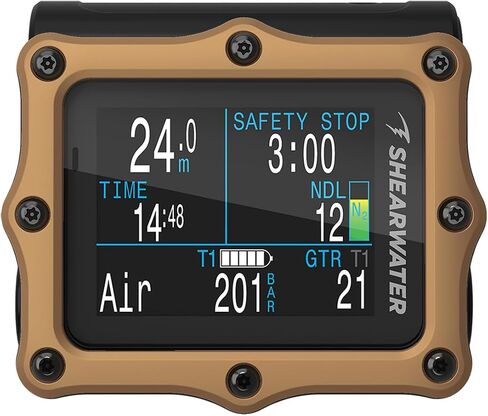 كمبيوتر Shearwater Perdix 2 Ti للغوص مع جهاز إرسال GPS، إصدار الرحلة البرونزي in Kuwait