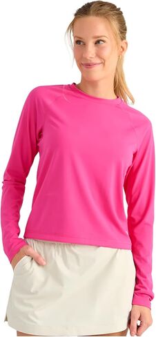 HUK Women's Sunup Long Sleeve Crew Shirt, UPF 50 Lightweight Fishing Shirt with Thumbholes and Stretch Fabric in Kuwait