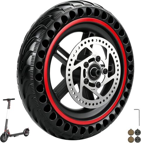 استبدال مجموعة عجلة سكوتر 8.5 × 2 لـ Gotrax GXL V2 GL2 XR Rival APEX MAX Hi-boy S2 V2 M365 E-scooter، 8.5 بوصة 8 1/2x2 إطار قرص العسل الصلب مع حافة 110 مم جزء دوار الفرامل in Kuwait