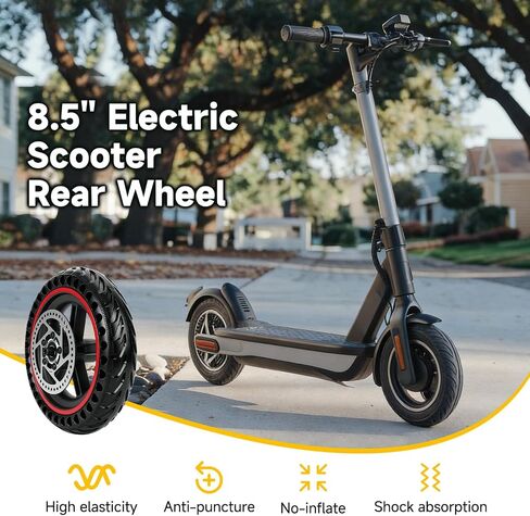 استبدال مجموعة عجلة سكوتر 8.5 × 2 لـ Gotrax GXL V2 GL2 XR Rival APEX MAX Hi-boy S2 V2 M365 E-scooter، 8.5 بوصة 8 1/2x2 إطار قرص العسل الصلب مع حافة 110 مم جزء دوار الفرامل in Kuwait