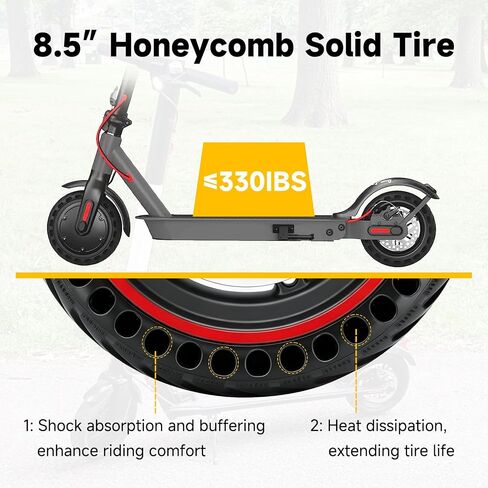 استبدال مجموعة عجلة سكوتر 8.5 × 2 لـ Gotrax GXL V2 GL2 XR Rival APEX MAX Hi-boy S2 V2 M365 E-scooter، 8.5 بوصة 8 1/2x2 إطار قرص العسل الصلب مع حافة 110 مم جزء دوار الفرامل in Kuwait