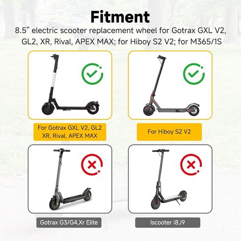 استبدال مجموعة عجلة سكوتر 8.5 × 2 لـ Gotrax GXL V2 GL2 XR Rival APEX MAX Hi-boy S2 V2 M365 E-scooter، 8.5 بوصة 8 1/2x2 إطار قرص العسل الصلب مع حافة 110 مم جزء دوار الفرامل in Kuwait