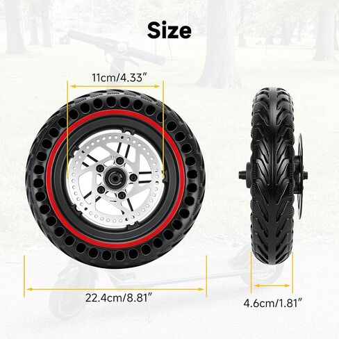استبدال مجموعة عجلة سكوتر 8.5 × 2 لـ Gotrax GXL V2 GL2 XR Rival APEX MAX Hi-boy S2 V2 M365 E-scooter، 8.5 بوصة 8 1/2x2 إطار قرص العسل الصلب مع حافة 110 مم جزء دوار الفرامل in Kuwait