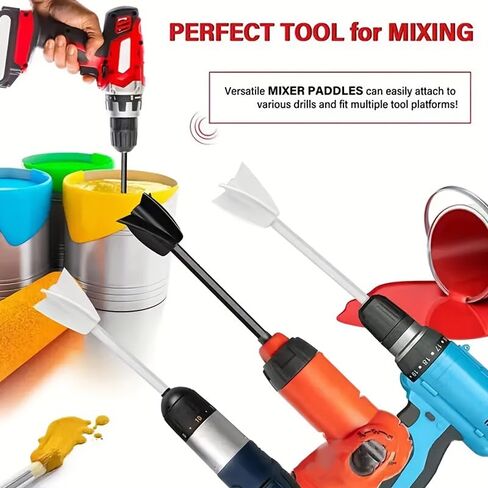 Reusable Paint Mixer Epoxy Resin Mixer Attachment | Small Plastic Mixer Paddle, Durable Non-Stick Easy to Clean Design, Comfortable Grip, Achieves Efficient and Smooth Mixing, Suitable for Epoxy Resin in Kuwait