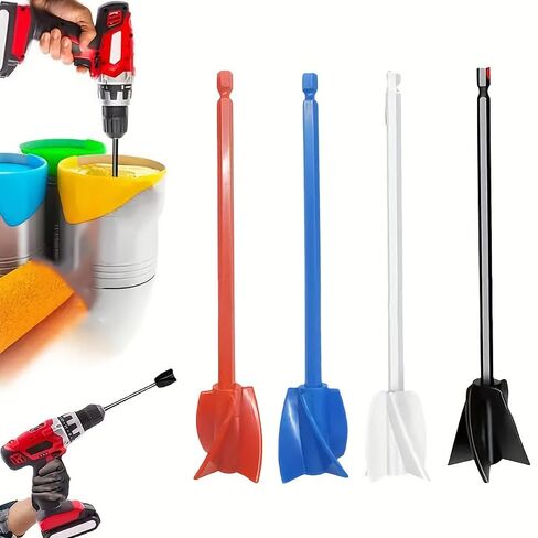 Reusable Paint Mixer Epoxy Resin Mixer Attachment | Small Plastic Mixer Paddle, Durable Non-Stick Easy to Clean Design, Comfortable Grip, Achieves Efficient and Smooth Mixing, Suitable for Epoxy Resin in Kuwait