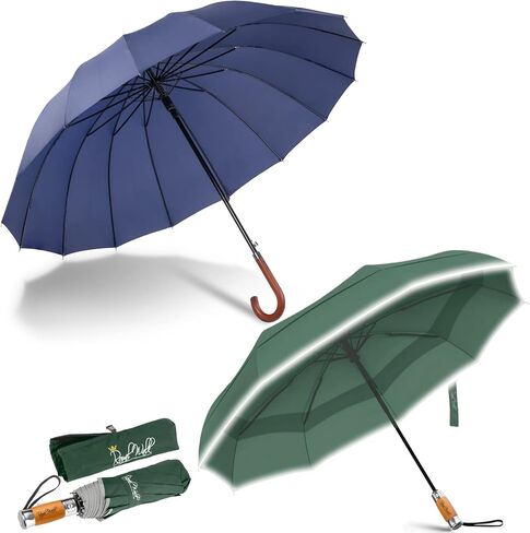 Royal Walk Large Umbrella + Vented Windproof Folding Umbrella in Kuwait