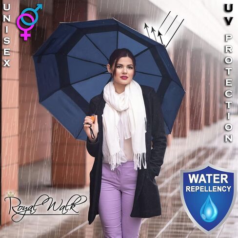 Royal Walk Large Umbrella + Vented Windproof Travel Folding Umbrella in Kuwait