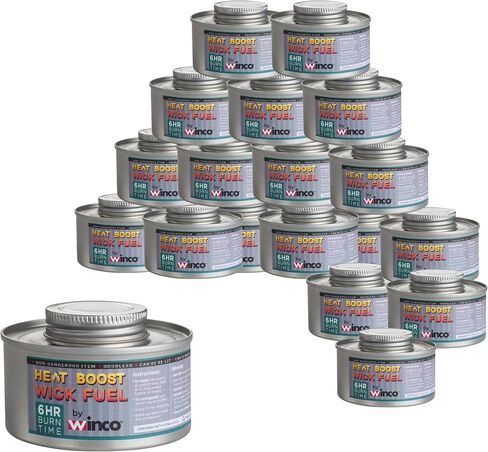 Winco 6 Hour Burn Reusable Chafer Fuel Cans for Food Warmers and Buffet Chafing Dishes (24 Pack) in Kuwait