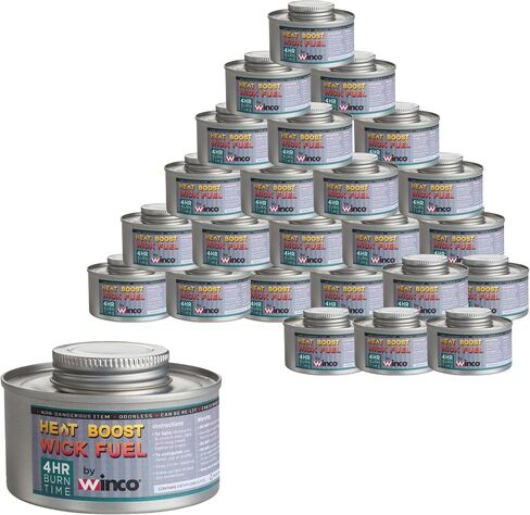 Winco 6 Hour Burn Reusable Chafer Fuel Cans for Food Warmers and Buffet Chafing Dishes (24 Pack) in Kuwait