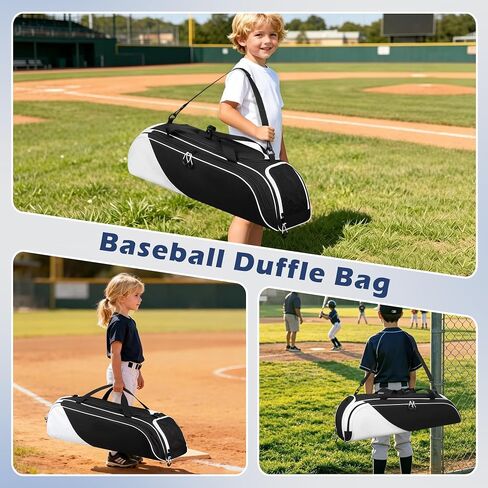 DSLEAF Youth Baseball Duffle Bag for 2 Bats, Small Softball Gear Bag with Separate Shoe Compartment for Youth Baseball Gear & Equipment in Kuwait