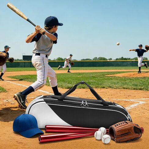 DSLEAF Youth Baseball Duffle Bag for 2 Bats, Small Softball Gear Bag with Separate Shoe Compartment for Youth Baseball Gear & Equipment in Kuwait