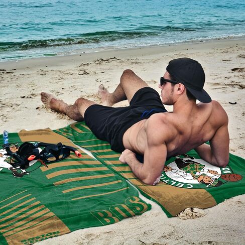 Northwest NBA Boston Celtics Oversized Microfiber Beach Towel, 40 x 72 Inches – Quick Dry, Sand Resistant, Lightweight, Highly Absorbent, Riser Design in Kuwait