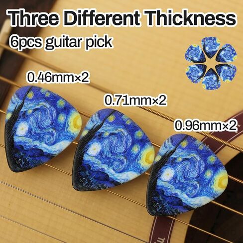 Guitar Pick Holder Wooden Picks Case Storage Box Pic Display Personalized Amp Pick Holder with 1Guitar Pick keychain 6 Guitar Picks (1 Guitar Pick Holder, 1Guitar Pick keychain, 6 Guitar Picks) in Kuwait