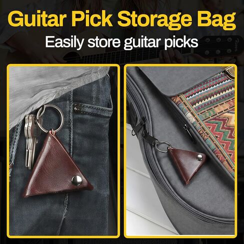 Guitar Pick Holder Wooden Picks Case Storage Box Pic Display Personalized Amp Pick Holder with 1Guitar Pick keychain 6 Guitar Picks (1 Guitar Pick Holder, 1Guitar Pick keychain, 6 Guitar Picks) in Kuwait