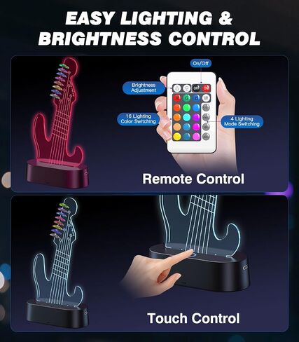 MoKo Light Up Guitar Pick Holder, 7-Color Changing LED Guitar Pick Display, Adjustable Brightness, USB Powered, Holds 8 Picks, Guitar Gifts for Men/Players/Musicians, Guitar Accessories in Kuwait