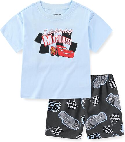 Disney Cars Lightning McQueen Boys 2 Piece Short Sleeve T-Shirt and Shorts Set for Big Kids in Saudi Arabia