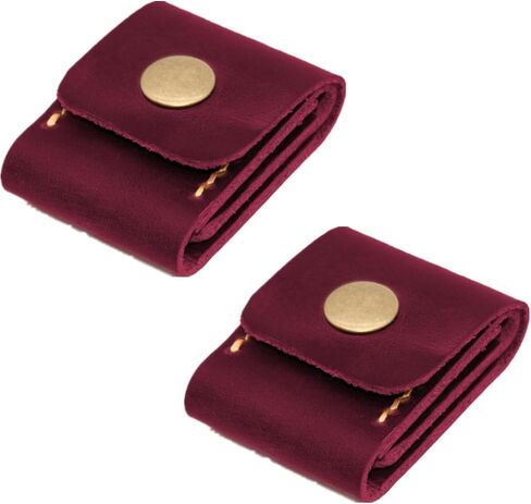 2 Pcs Handmade Leather Guitar Pick Holder – Vintage Button Closure for Acoustic/Electric Picks – Stylish Multi-Slot Organizer – Premium Gift for Musicians & Enthusiasts in Kuwait