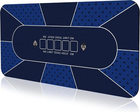 YUZPKRSI 70 x 35 Inch Poker Mat, 8 Players Texas Hold'em Poker Rubber Mat Poker Topper for Tables, Folding Portable Poker Table Top Layout w/Carrying Bag for Poker Games, Blackjack, Casino in Kuwait