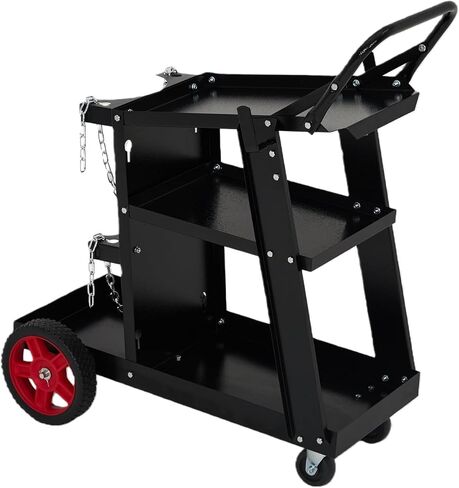 Heavy Duty Dual Welding Cylinder Cart – 440 lb Capacity, Rolling Oxygen Acetylene Gas Cylinder Trolley – 8" & 10" Wheels, Safety Chains – Industrial Cutting & Welding – Gas Cylinder Trolley in Kuwait