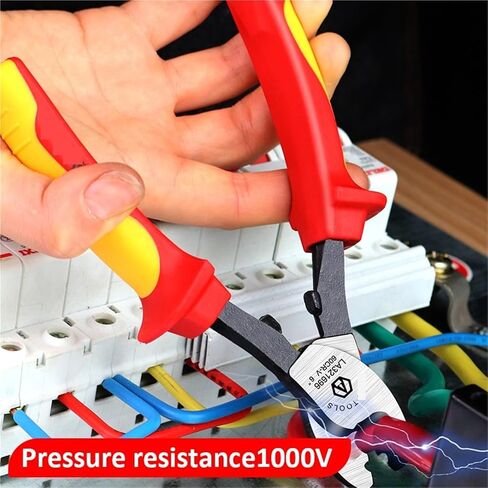 1PCS Insulated Cable Cutter 1000V Wire Stripping Pliers Heavy-Duty Multi-Tool for Electricians High Voltage Safety(6inch LA321696) in Kuwait