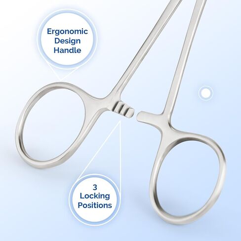 JMU Surgical Hemostatic Forceps 5" Curved, Stainless Steel Locking Tweezer Clamps, for Surgical, Dental and Craft Use in Kuwait
