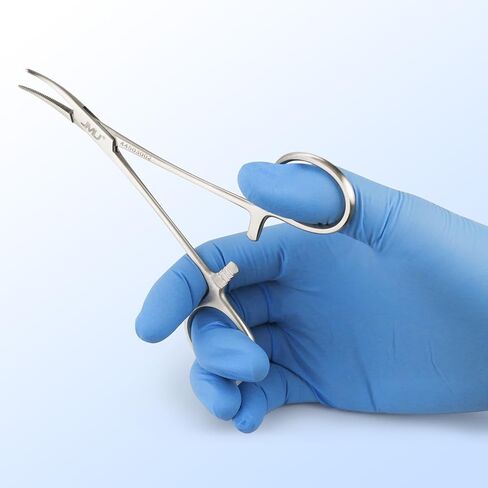 JMU Surgical Hemostatic Forceps 5" Curved, Stainless Steel Locking Tweezer Clamps, for Surgical, Dental and Craft Use in Kuwait