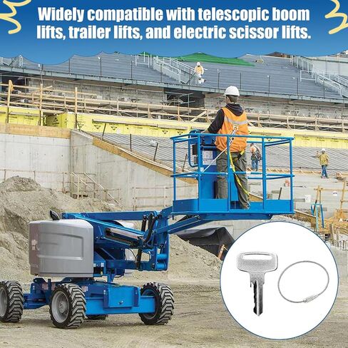 4 Pcs Scissor Lift Keys with Steel Ring for Boom Lifts | 4 lift keys with steel ring support boom, telescopic, electric and scissor lifts for reliable replacement access in Kuwait
