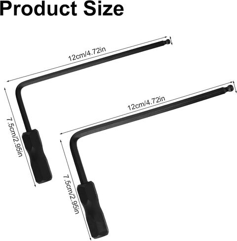 2pcs Guitar Wrench for Martin Acoustic Guitars, 4mm/0.16in & 5mm/0.2in Guitar Truss Rod Wrench Set Ball End Hex Key Intonation Tool Setup Kit for Deep Narrow Neck Adjustment (Black) in Kuwait