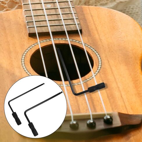 2pcs Guitar Wrench for Martin Acoustic Guitars, 4mm/0.16in & 5mm/0.2in Guitar Truss Rod Wrench Set Ball End Hex Key Intonation Tool Setup Kit for Deep Narrow Neck Adjustment (Black) in Kuwait