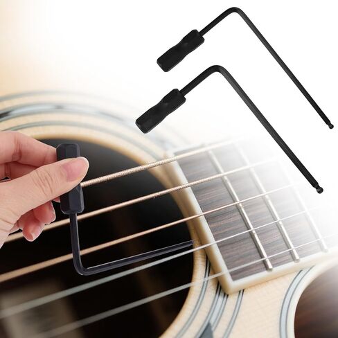 2pcs Guitar Wrench for Martin Acoustic Guitars, 4mm/0.16in & 5mm/0.2in Guitar Truss Rod Wrench Set Ball End Hex Key Intonation Tool Setup Kit for Deep Narrow Neck Adjustment (Black) in Kuwait