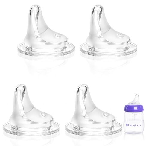 حلمات قش Sippy متوافقة مع زجاجات Lansinoh Baby ، وحلمي زجاجة بديلة ، و Soft Food Grade 100 ٪ Spouts ، و Sippy-Problaring ، و BPA خالية ، وتدفق متغير ، 9 م+، 4 عدد (Sippy Spout) in Kuwait