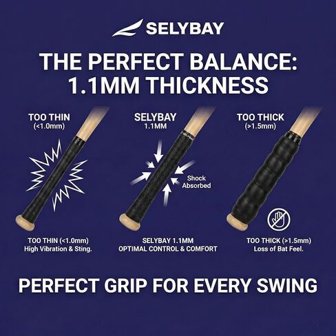 Baseball Bat Grip Tape Wrap 1.1mm - Softball Batting Grip Bat Tape Handle in Kuwait