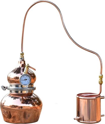 Moonshine Still، جهاز تقطير وتعبئة المواد الغذائية للزيوت الأساسية والمرطبات، مجموعة أدوات الصهر المنزلي - 5 لتر (1.3 جالون) in Kuwait