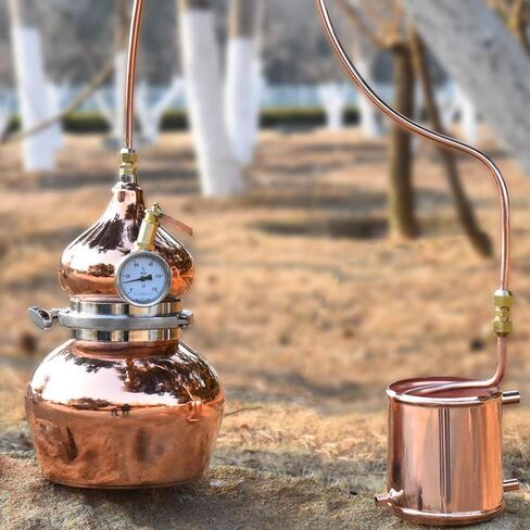 Moonshine Still، جهاز تقطير وتعبئة المواد الغذائية للزيوت الأساسية والمرطبات، مجموعة أدوات الصهر المنزلي - 5 لتر (1.3 جالون) in Kuwait
