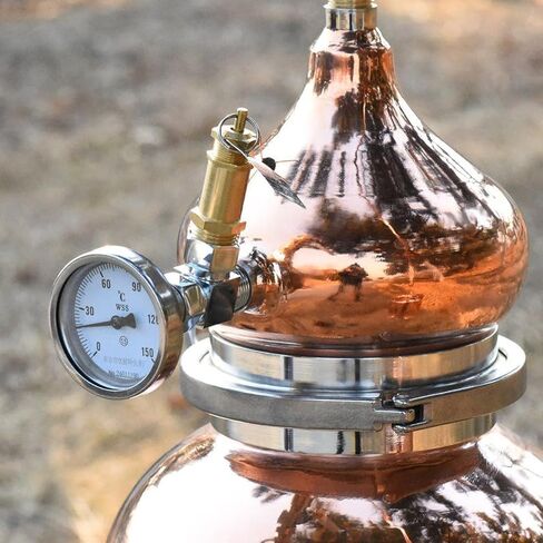 Alembic Still, 5L Copper Alembic Still 1.3Gal with Thermometer, Traditional Home Distiller for Spirits & Essential Oils in Kuwait