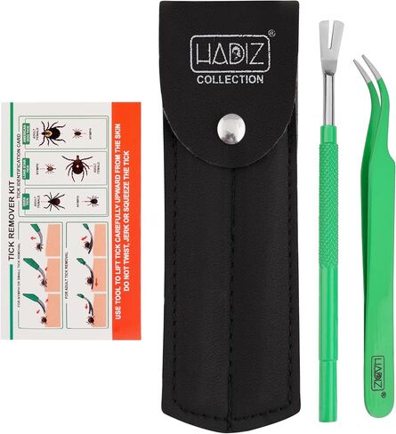 HADIZ Tick Flea Remover Tool Tweezer & Forceps Set for Dogs Cats & Humans Stainless Steel Tick Removal Kit Safe & Effective Tick Puller in Saudi Arabia