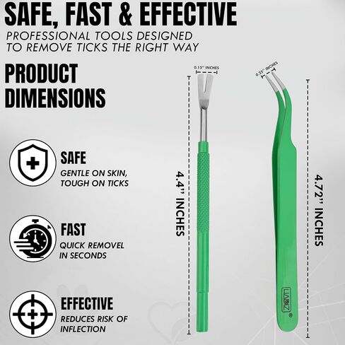 HADIZ Tick Flea Remover Tool Tweezer & Forceps Set for Dogs Cats & Humans Stainless Steel Tick Removal Kit Safe & Effective Tick Puller in Saudi Arabia