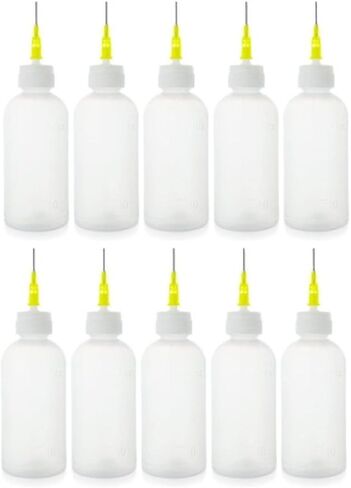 زجاجات LDPE PP فارغة ذات طرف إبرة قابلة للعصر 30/50 مل - غطاء أبيض (30 مل - 20 قطعة) in Kuwait