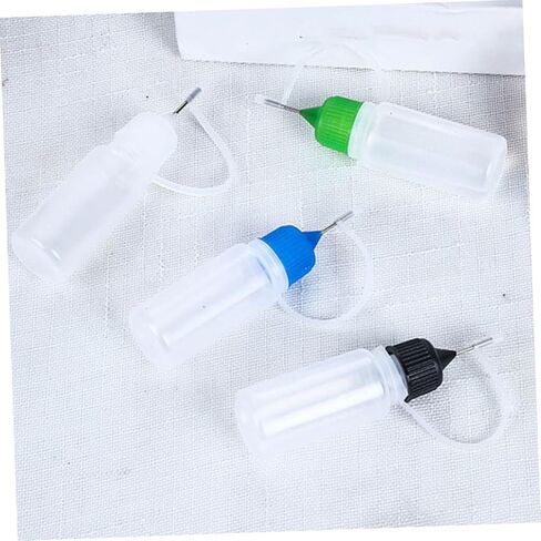 NUOBESTY 20 Pcs 30ml Small Needle Tip Glue Squeeze Bottles with Lids, Semi- Precision Applicator Bottles for Paint and Adhesive Dispensing, Suitable for Craft and Industrial Random Color in Kuwait