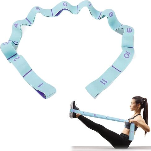 Stretch Band, 11 Levels of Strength, Multi-Section Resistance Loop Bands for Yoga, Stretching Bands for Dance, Ballet, Pilates, and Fitness ﻿ in Kuwait