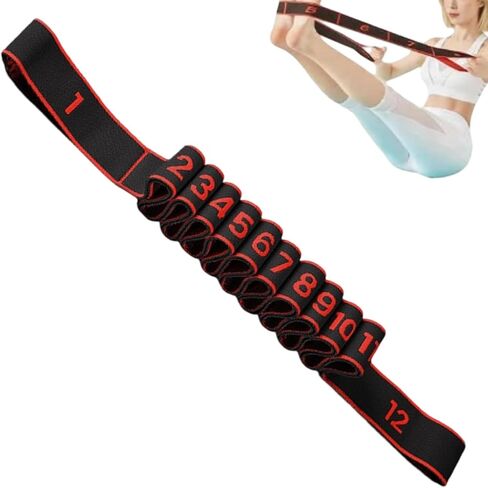 Fitness Resistance Band for Stretching and Yoga, Numbered Resistance Bands for Glutes with 12 Adjustable Levels, Professional Elastic Training Equipment for Home Gym Workouts in Saudi Arabia