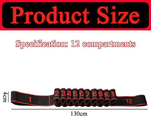 Fitness Resistance Band for Stretching and Yoga, Numbered Resistance Bands for Glutes with 12 Adjustable Levels, Professional Elastic Training Equipment for Home Gym Workouts in Saudi Arabia