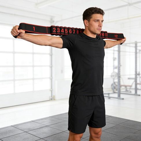 Fitness Resistance Band for Stretching and Yoga, Numbered Resistance Bands for Glutes with 12 Adjustable Levels, Professional Elastic Training Equipment for Home Gym Workouts in Saudi Arabia