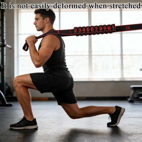 Fitness Resistance Band for Stretching and Yoga, Numbered Resistance Bands for Glutes with 12 Adjustable Levels, Professional Elastic Training Equipment for Home Gym Workouts in Saudi Arabia