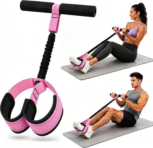 Pedal Resistance Band with Handle, Upgraded 55LBS Pedal Puller Resistance Bands for Abdomen, Waist, Arm, Leg Workout, Portable Sit Up Exercise Equipment for Women, Physical Therapy in Kuwait